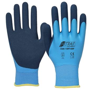 NITRAS "SOFT GRIP" werkhandschoen, polyester handschoen, lichtblauw