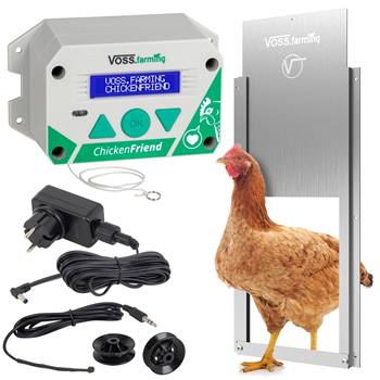 SET: VOSS.farming "ChickenFriend" - premium model, automatisch kippenluik 220 x 330 mm