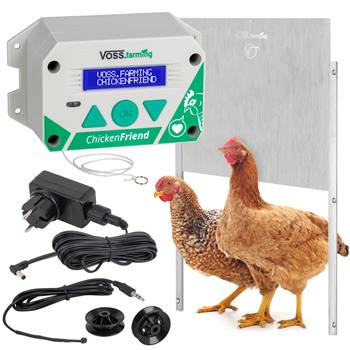 SET: VOSS.farming "ChickenFriend" - premium model, automatisch kippenluik 430 x 400 mm