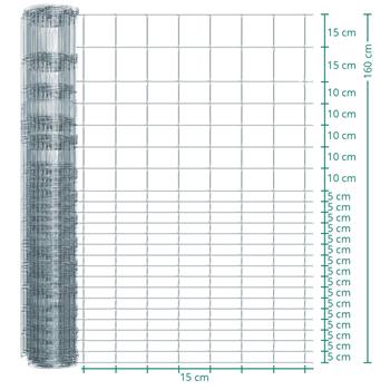 50 meter VOSS.farming Premium Plus wildgaas, geknoopt gaas, hoogte 160 cm - 160/24/15, verzinkt