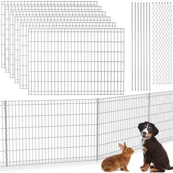 VOSS.garden gaaspaneel verzinkt, hondenomheining, 80x690cm, borderafscheiding, vijveromheining, klei