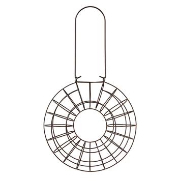 Vetbolvoedersilo rond, mezenbollenhouder voor 10 bollen, metaal, Ø 24 x 8 cm, zwart