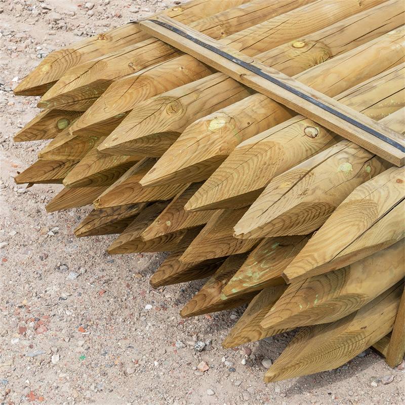 24x VOSS.farming 200 x 14cm ronde houten palen, weidepaal rond gefreesd