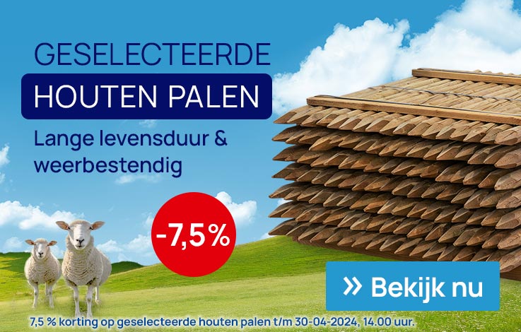 Geselecteerde houten palen, tot wel -7,5%